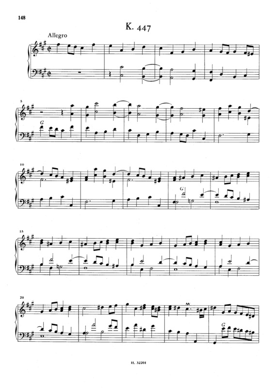 Partitura da música Keyboard Sonata In F# Minor K.447