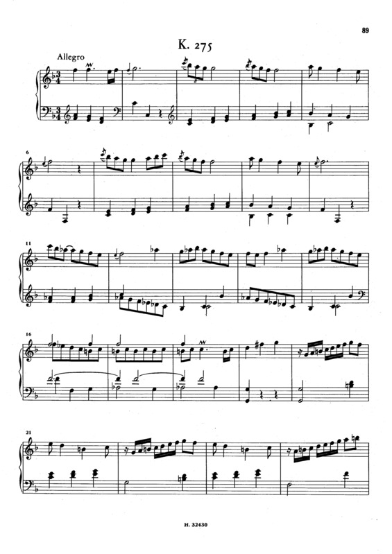 Partitura da música Keyboard Sonata In F Major K.275