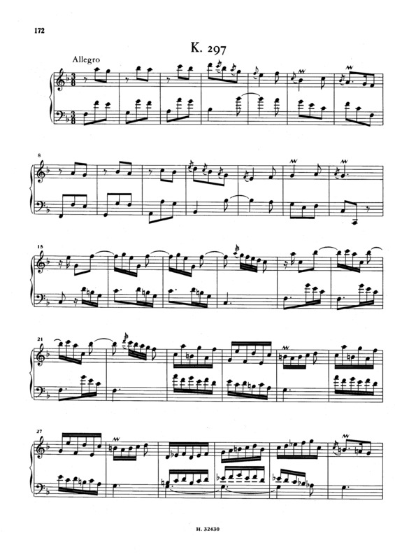 Partitura da música Keyboard Sonata In F Major K.297