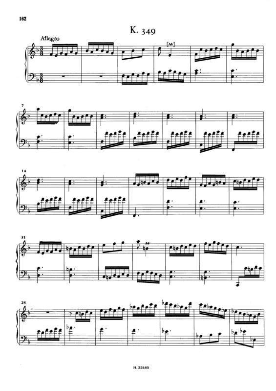 Partitura da música Keyboard Sonata In F Major K.349