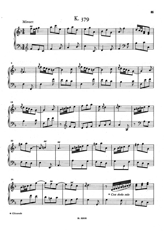 Partitura da música Keyboard Sonata In F Major K.379