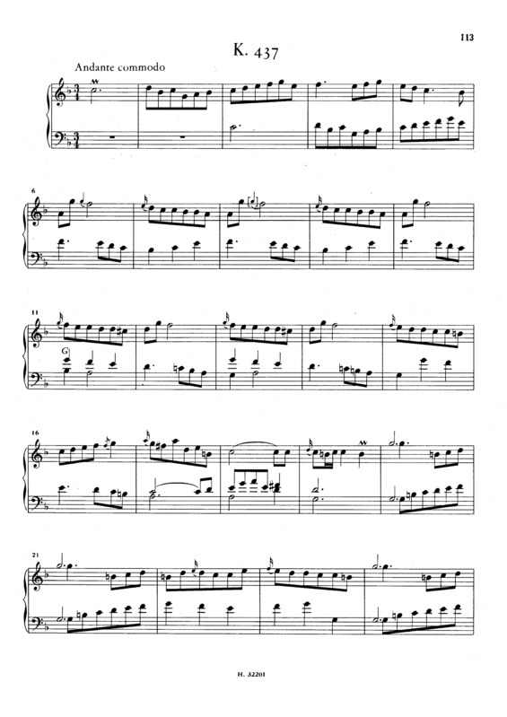 Partitura da música Keyboard Sonata In F Major K.437