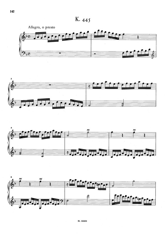 Partitura da música Keyboard Sonata In F Major K.445