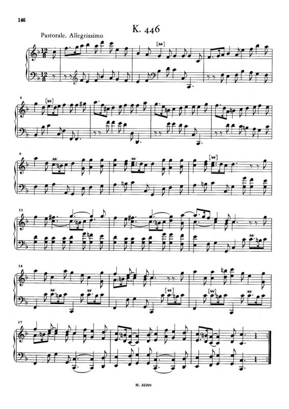 Partitura da música Keyboard Sonata In F Major K.446