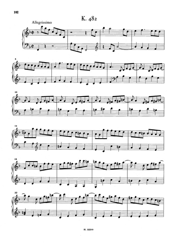 Partitura da música Keyboard Sonata In F Major K.482