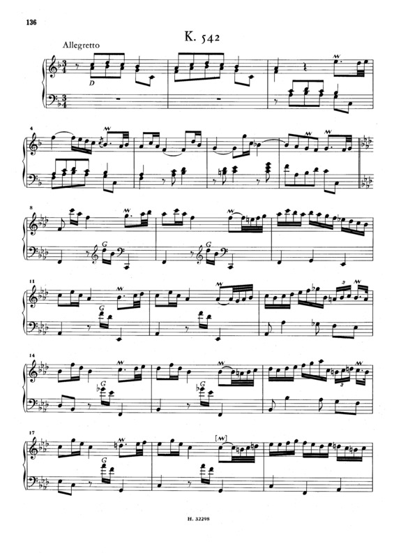 Partitura da música Keyboard Sonata In F Major K.542