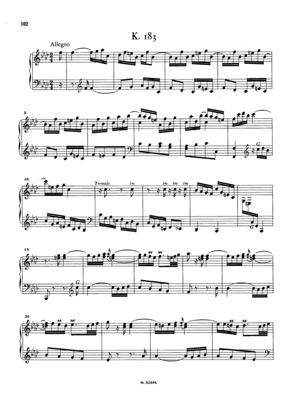 Partitura da música Keyboard Sonata In F Minor K.183