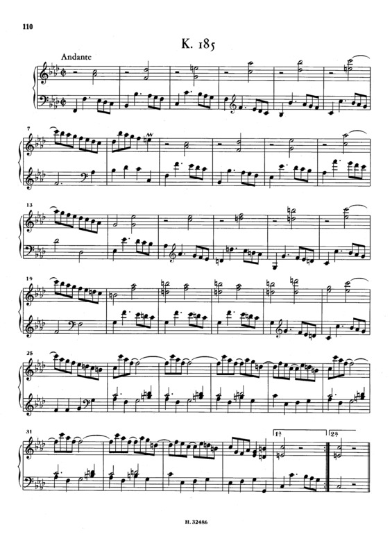 Partitura da música Keyboard Sonata In F Minor K.185