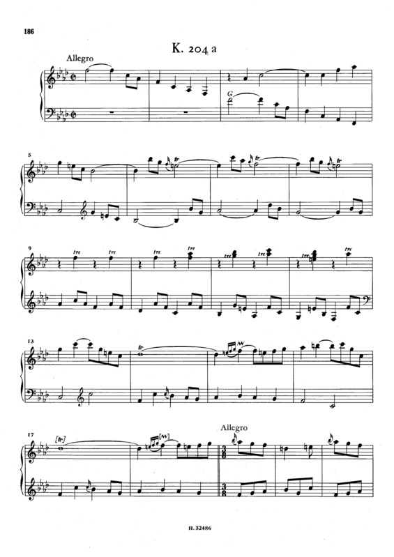 Partitura da música Keyboard Sonata In F Minor K.204a