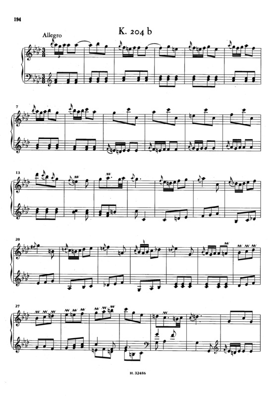 Partitura da música Keyboard Sonata In F Minor K.204b