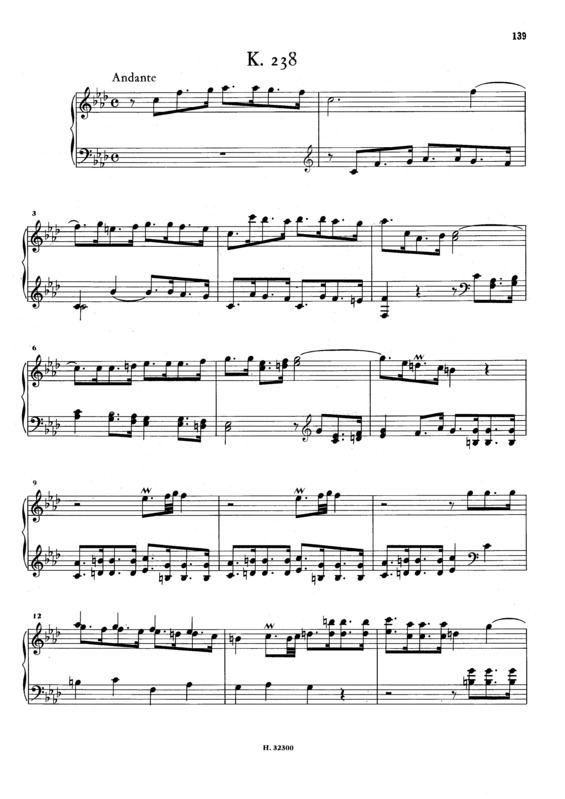 Partitura da música Keyboard Sonata In F Minor K.238