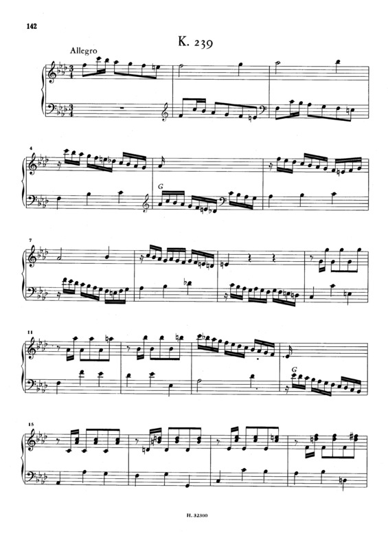 Partitura da música Keyboard Sonata In F Minor K.239