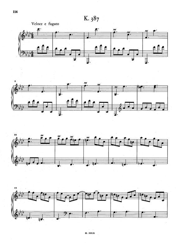 Partitura da música Keyboard Sonata In F Minor K.387