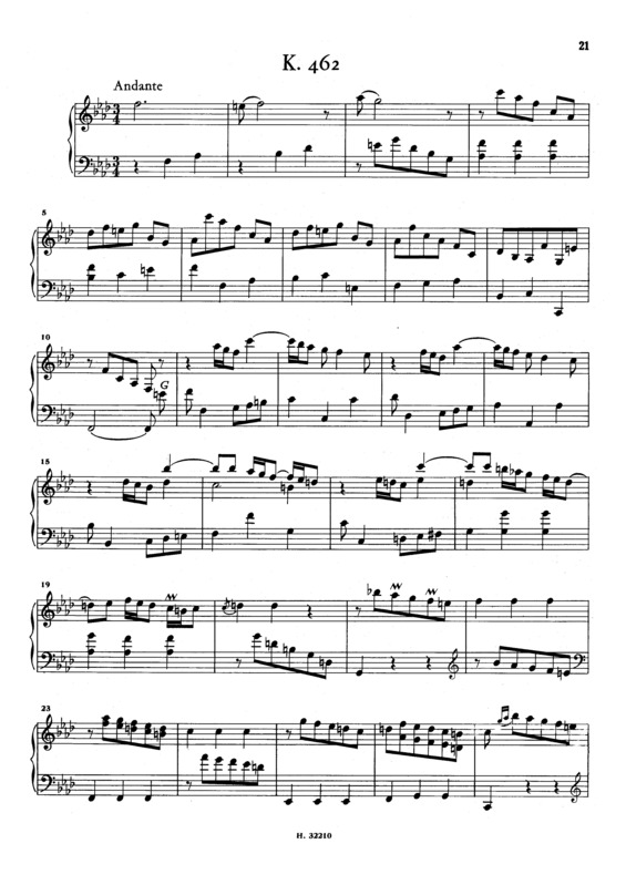 Partitura da música Keyboard Sonata In F Minor K.462