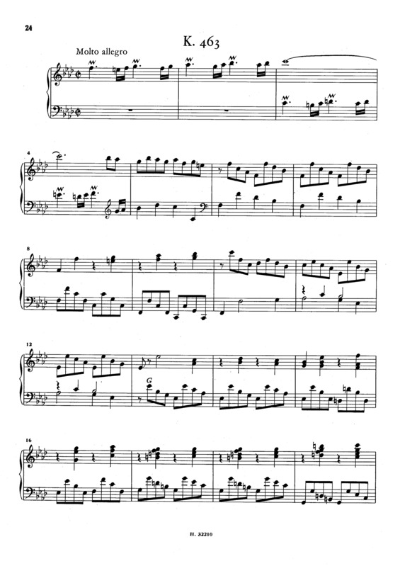 Partitura da música Keyboard Sonata In F Minor K.463