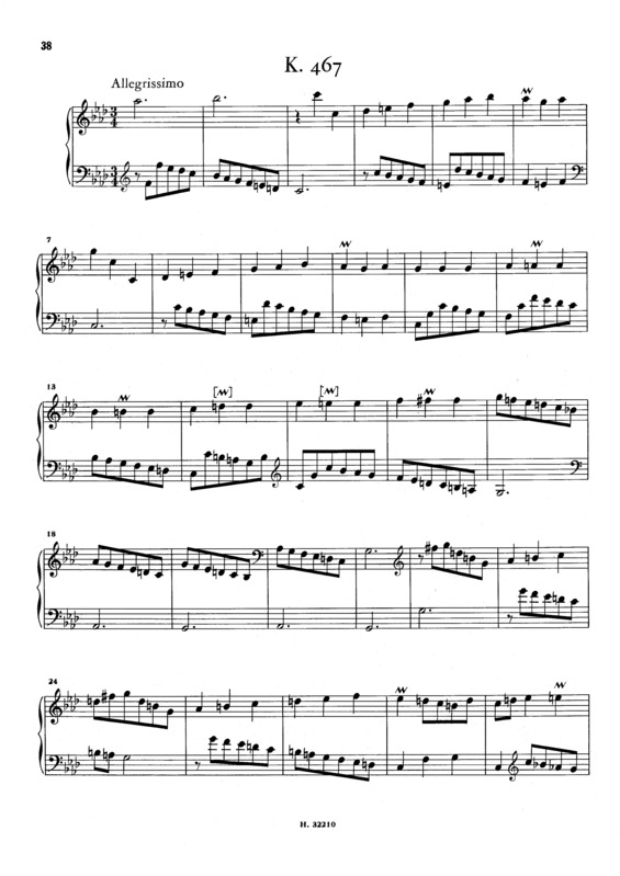 Partitura da música Keyboard Sonata In F Minor K.467