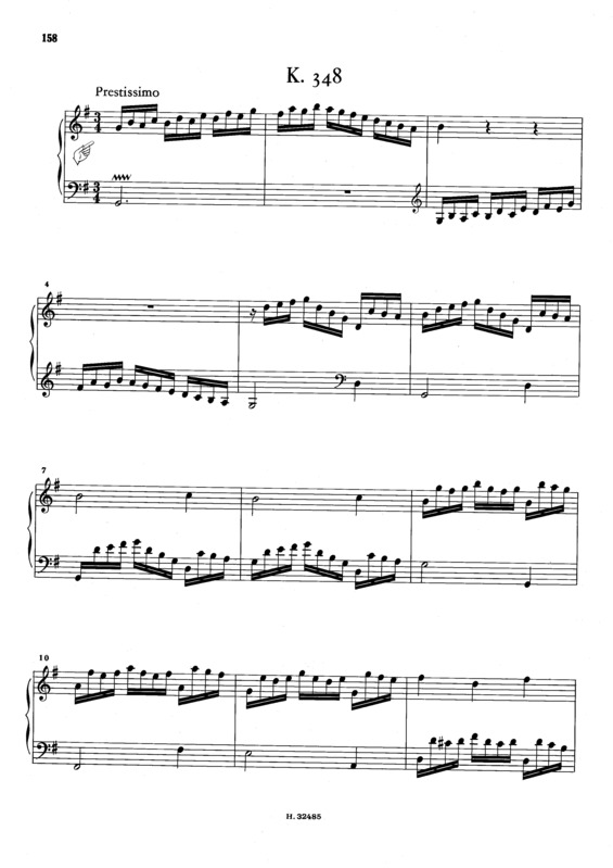Partitura da música Keyboard Sonata In G Major K.348