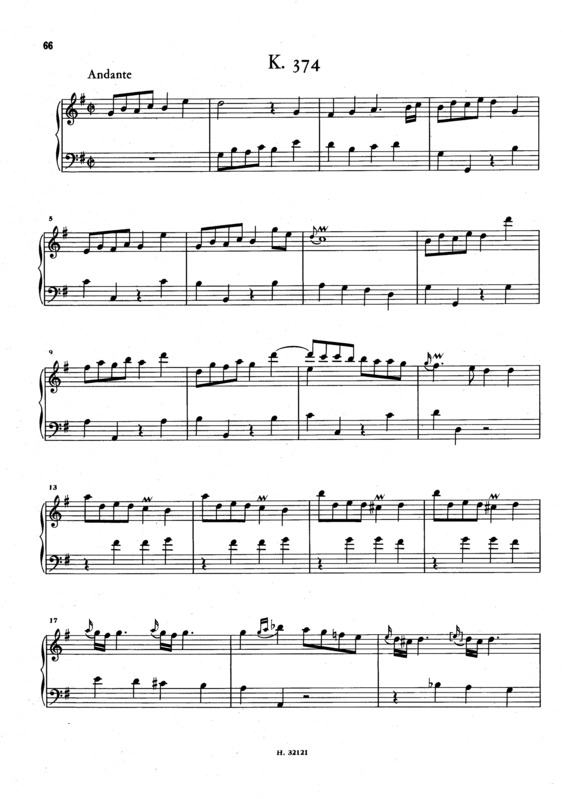 Partitura da música Keyboard Sonata In G Major K.374
