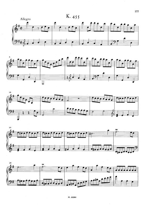 Partitura da música Keyboard Sonata In G Major K.455