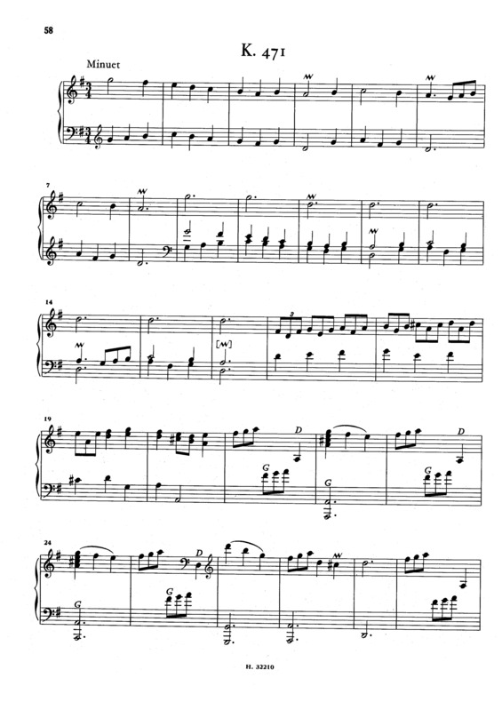 Partitura da música Keyboard Sonata In G Major K.471