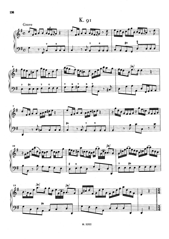 Partitura da música Keyboard Sonata In G Major K.91