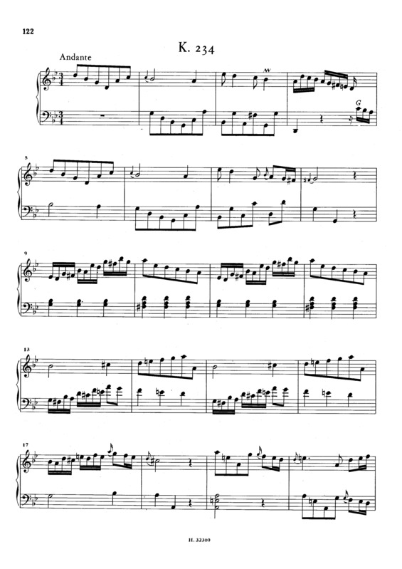 Partitura da música Keyboard Sonata In G Minor K.234