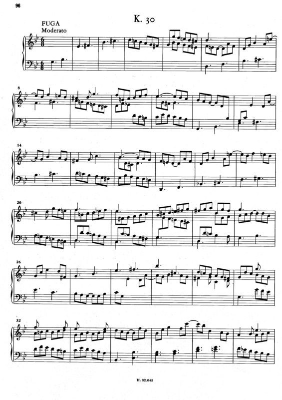 Partitura da música Keyboard Sonata In G Minor K.30