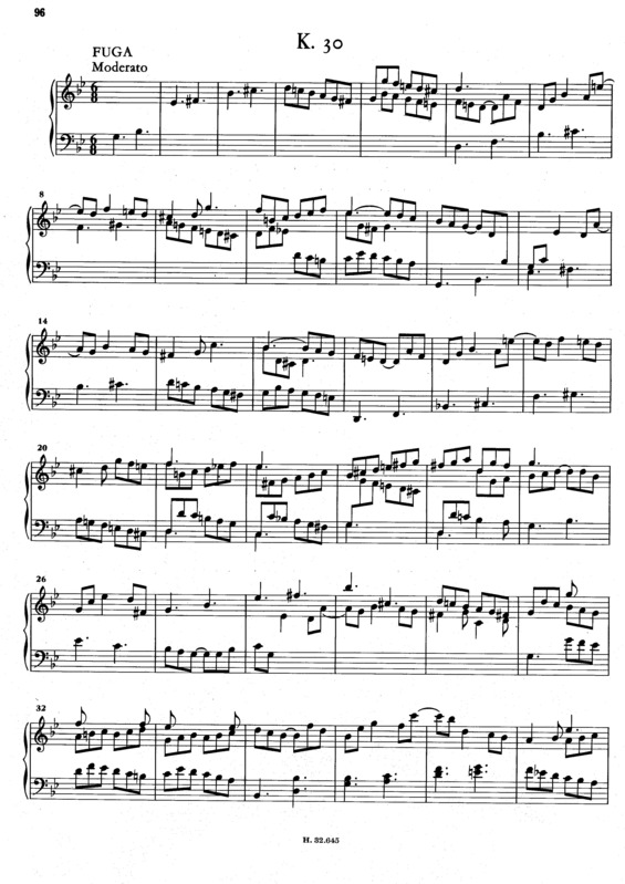 Partitura da música Keyboard Sonata In G Minor K.30