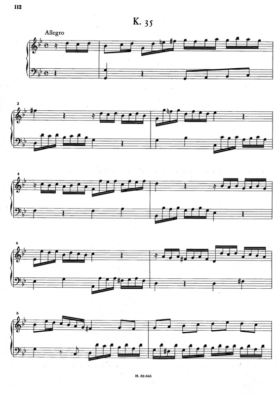 Partitura da música Keyboard Sonata In G Minor K.35