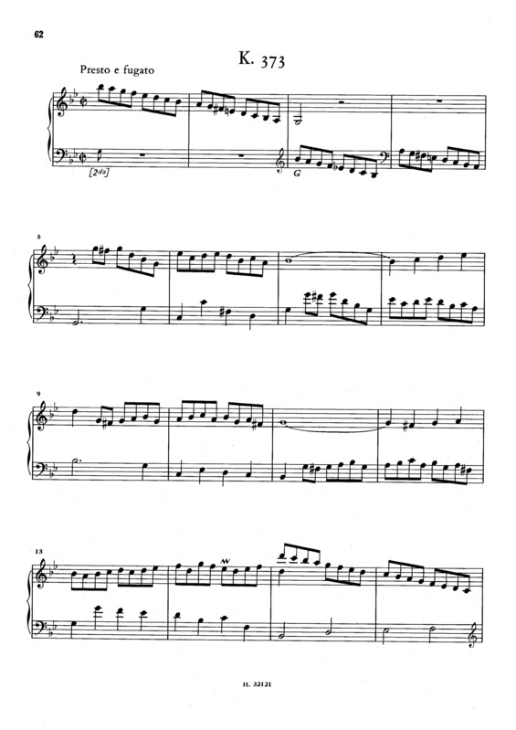 Partitura da música Keyboard Sonata In G Minor K.373