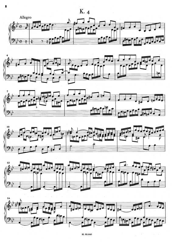 Partitura da música Keyboard Sonata In G Minor K.4