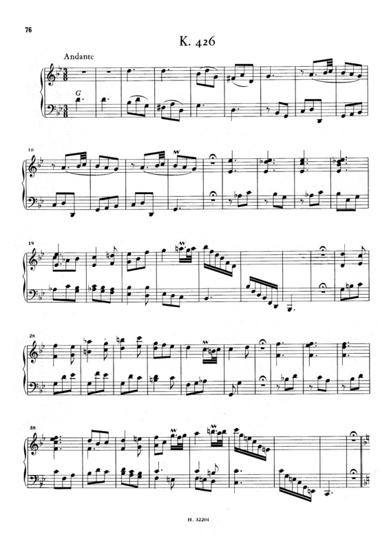 Partitura da música Keyboard Sonata In G Minor K.426