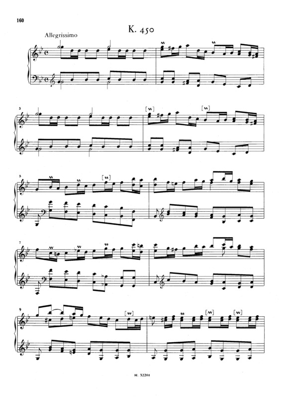 Partitura da música Keyboard Sonata In G Minor K.450