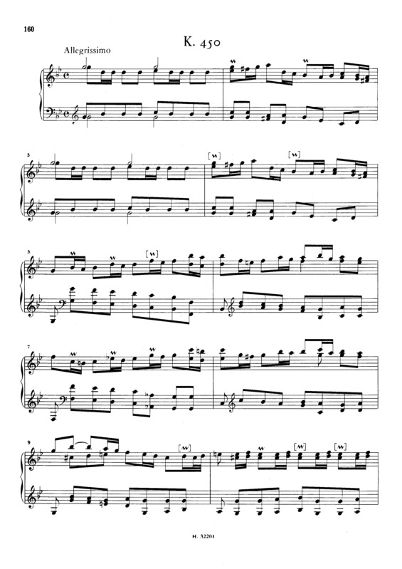 Partitura da música Keyboard Sonata In G Minor K.450