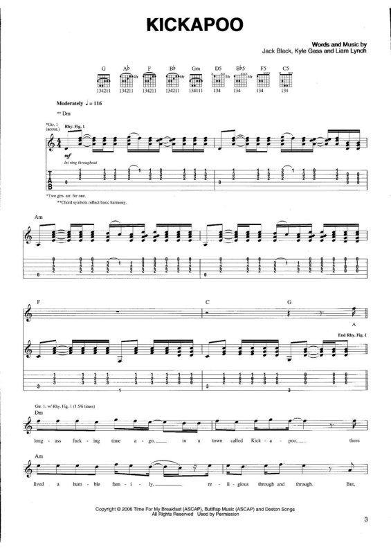 Partitura da música Kickapoo