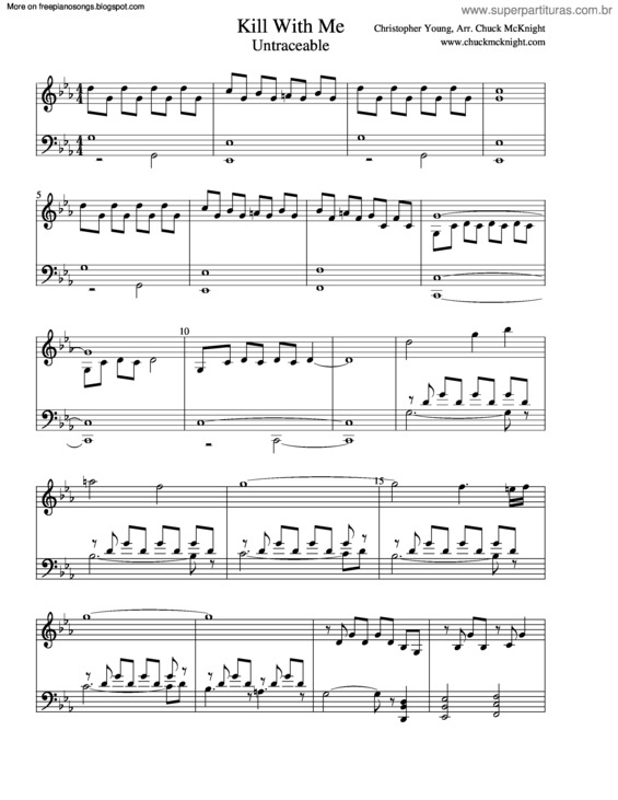 Partitura da música Kill With Me (Untraceable)