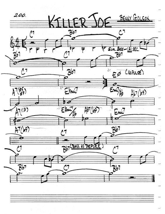 Partitura da música Killer Joe v.3