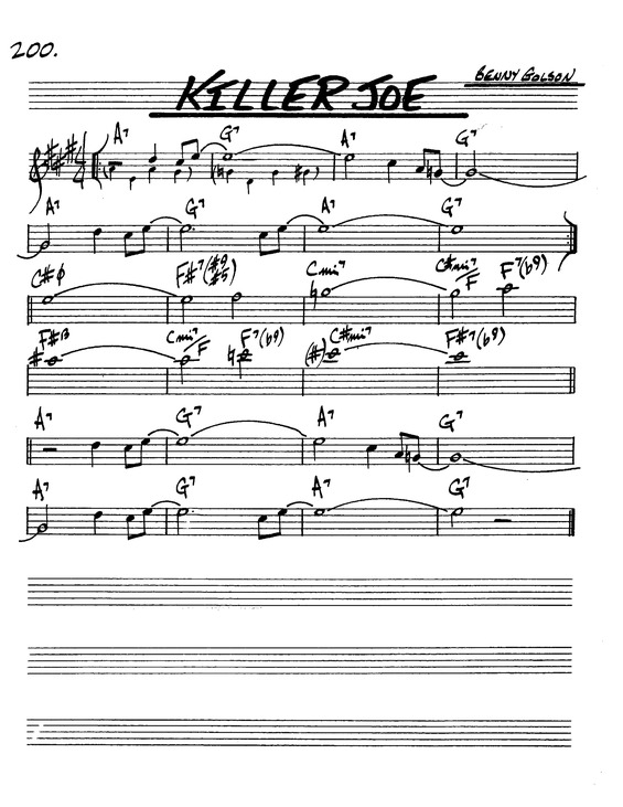 Partitura da música Killer Joe