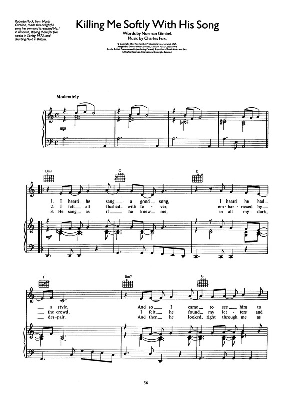 Partitura da música Killing Me Softly v.2