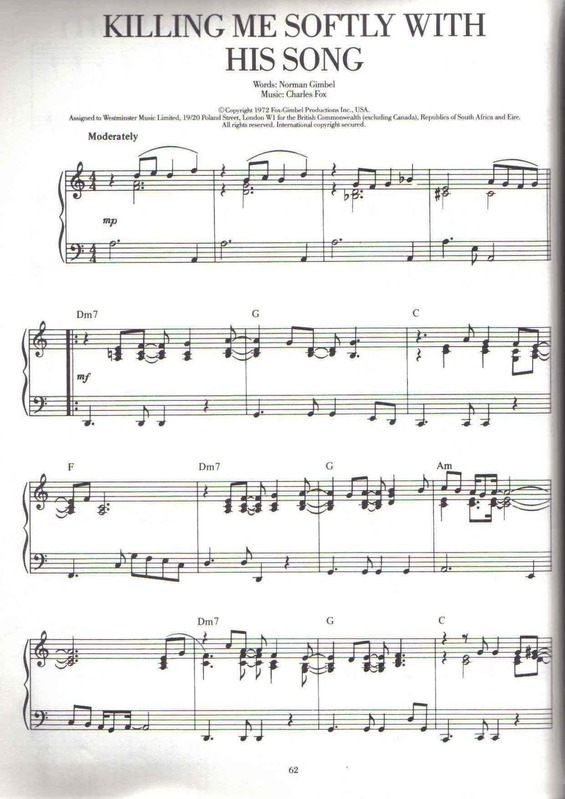 Partitura da música Killing Me Softly With His Song v.5