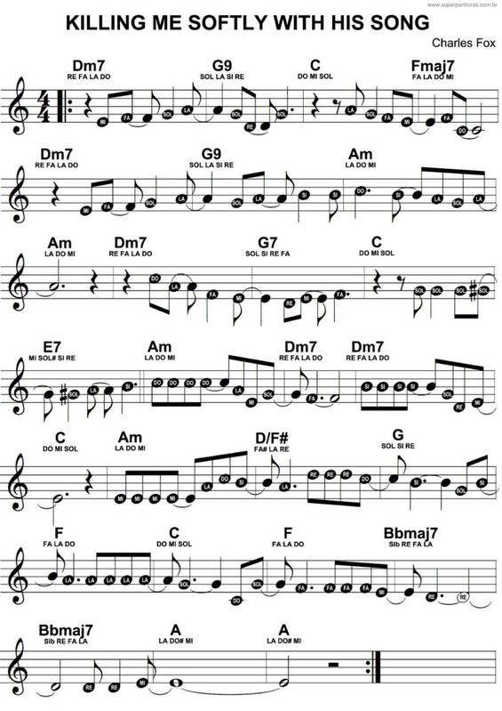 Partitura da música Killing Me Softly With His Song v.6