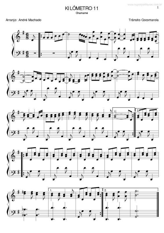 Partitura da música Kilómetro