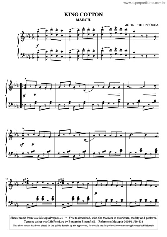 Partitura da música King Cotton