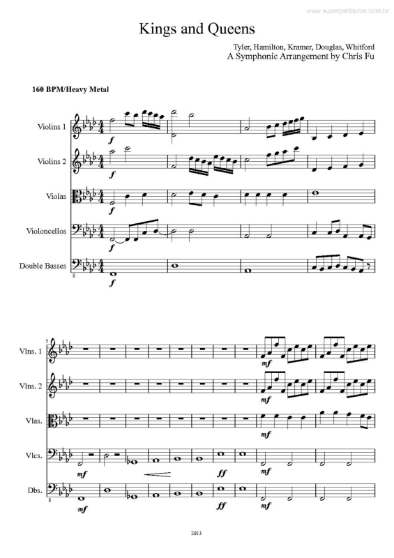 Partitura da música Kings and Queens v.2