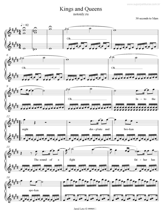 Partitura da música Kings and Queens v.3