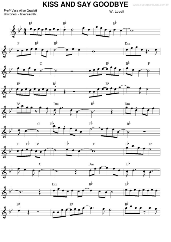 Partitura da música Kiss and say goodbye