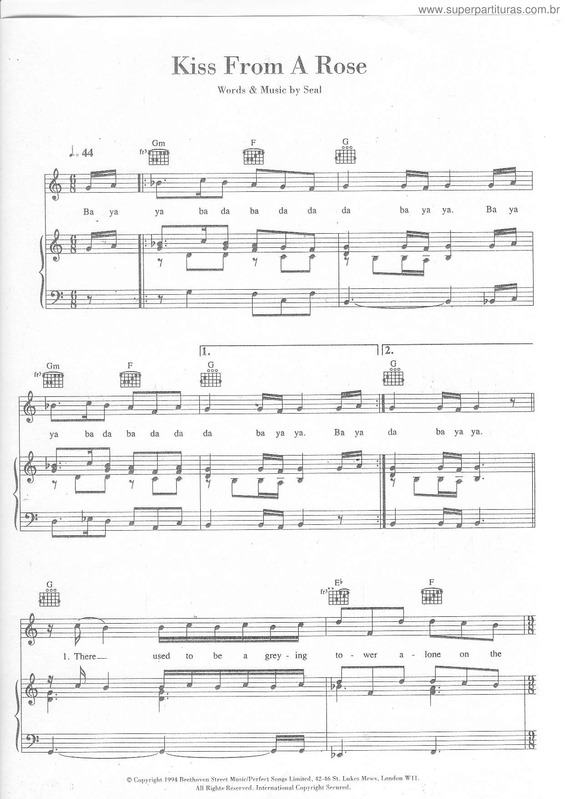 Partitura da música Kiss From A Rose v.3