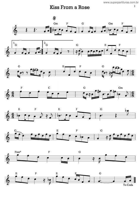 Partitura da música Kiss From A Rose v.4