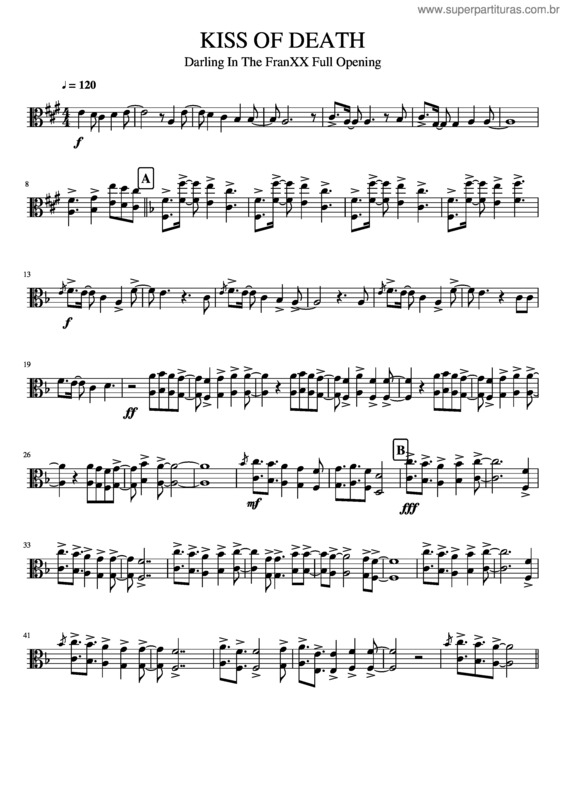 Partitura da música Kiss Of Death Darling In The Franxx Viola