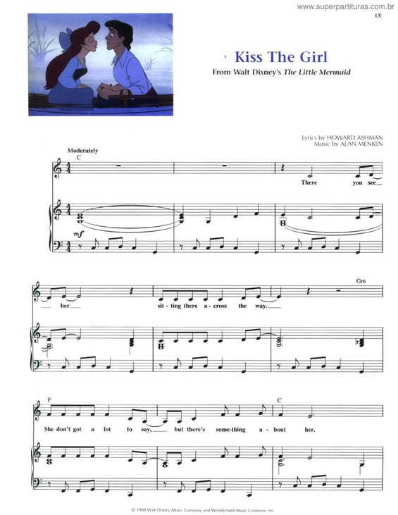 Partitura da música Kiss The Girl